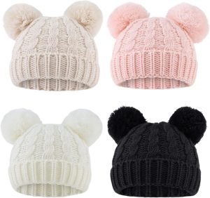 Baby Girl Beanie Winter Baby Boy Hat with Pom pom Warm Infant Knitted Hats Toddler Kid Beanies