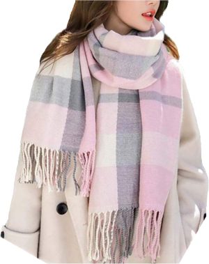 Women's Fashion Scarves Long Shawl Winter Thick Warm Knit Large Plaid Scarf