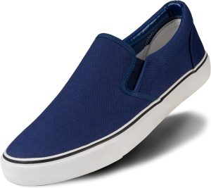 men Sneakers Classic Low Top Slip On Shoes Wide Canvas Skate Loafers Sneakers with Soft Insole Causal Dress Shoes for Men Comfortable Walking Shoes Slip on Sneakers for Men